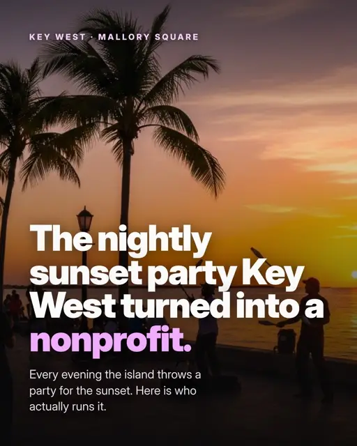 Instagram cover for NextBreakout: sunset party at Mallory Square, Key West