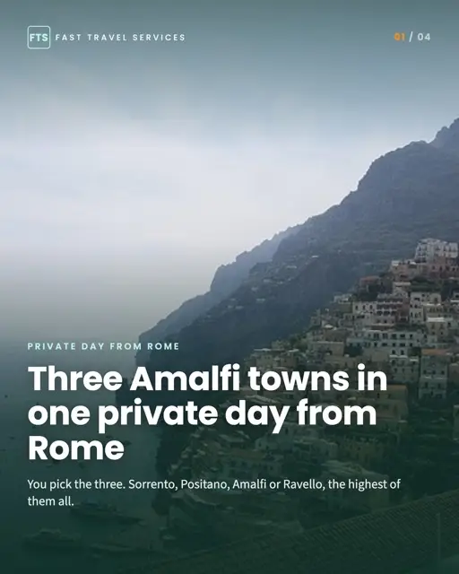 Instagram carousel cover for Fast Travel Services: Amalfi coastline