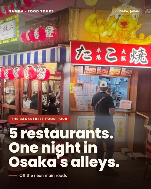 Instagram carousel cover for Namba Food Tours: Osaka backstreet restaurants at night